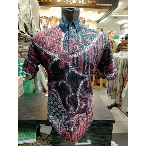 KEMEJA BATIK PRIA MAROON BAHAN DOBBY PREMIUM