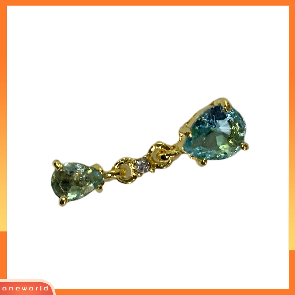[WONE] Elegan Wanita Faux Gemstone Waterdrop Anting Pengantin Pernikahan Pertunangan Perhiasan