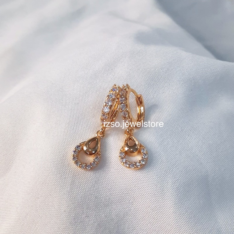 (izso) Anting Tata Anti Karat Anting Jepit Dewasa Lapis Emas 18k