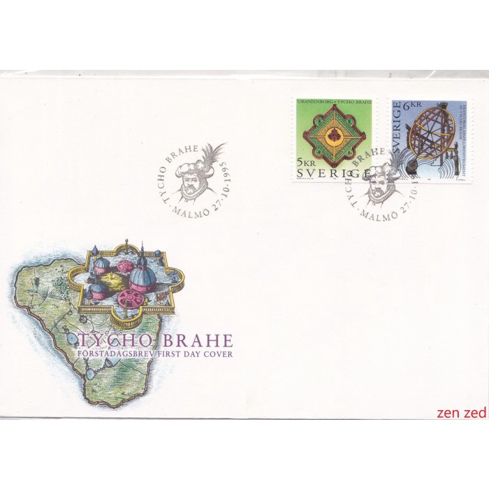 

A437 Perangko Swedia FDC 1995 Tycho Brahe 1 Pcs