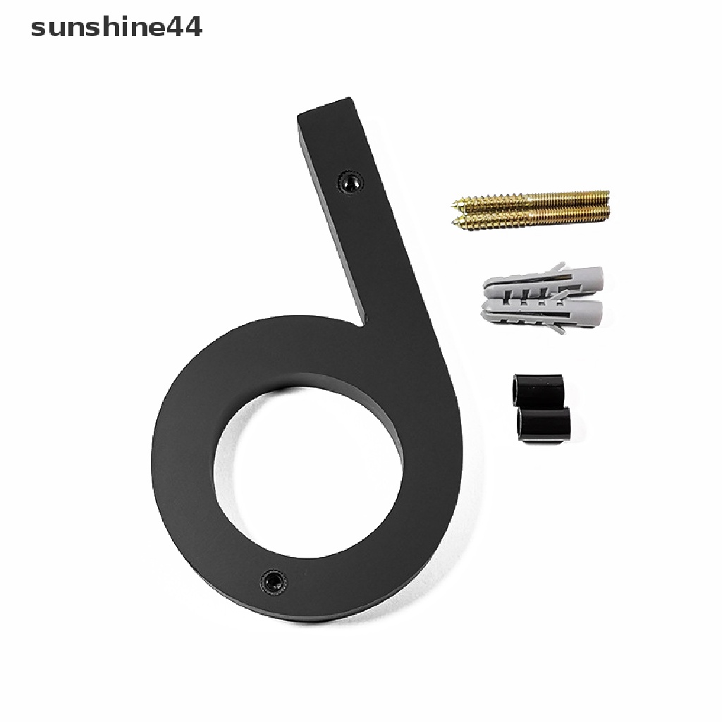 Sunshine Alamat Besar Modern Pintu Alfabet Floag Nomor Rumah Huruf Sign #0-9 Angka Hitam 125mm 5in Outdoor Rumah.