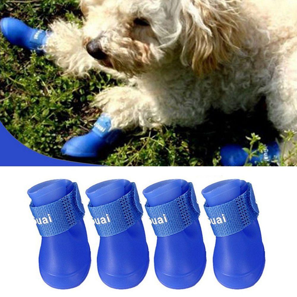 [Elegan] Sepatu Anjing Silikon Untuk Anjing Boots Hujan Karet Yang Indah Merek Baru Warna Permen