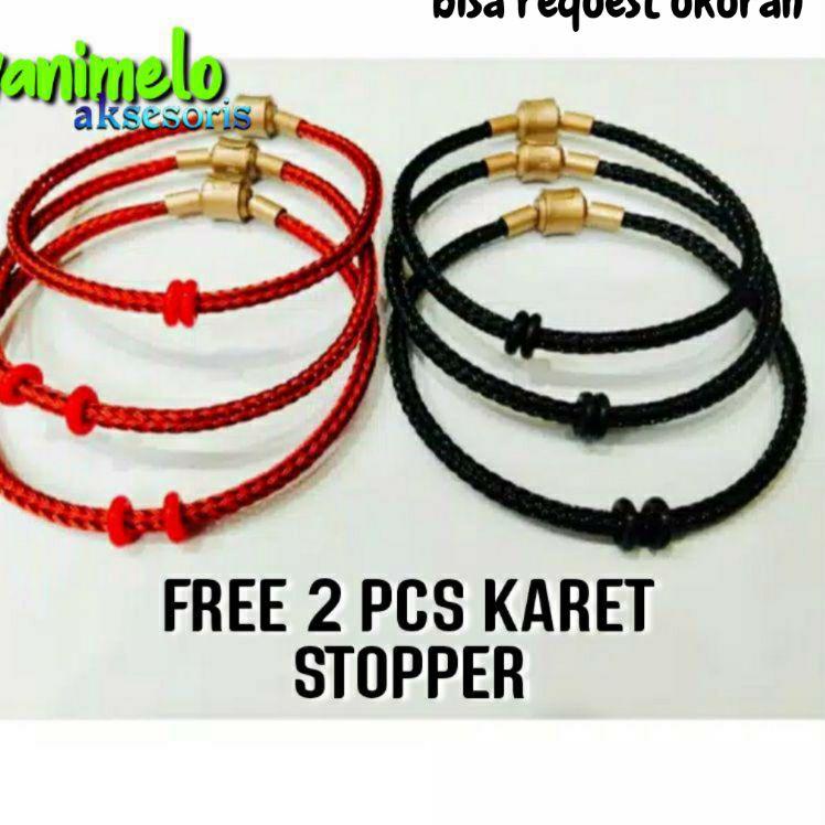 Baru Berkualitas Gelang Tali Kawat Wire Rope Anti Air Liontin Emas Huruf Alfabet Free 2pcs Stopper