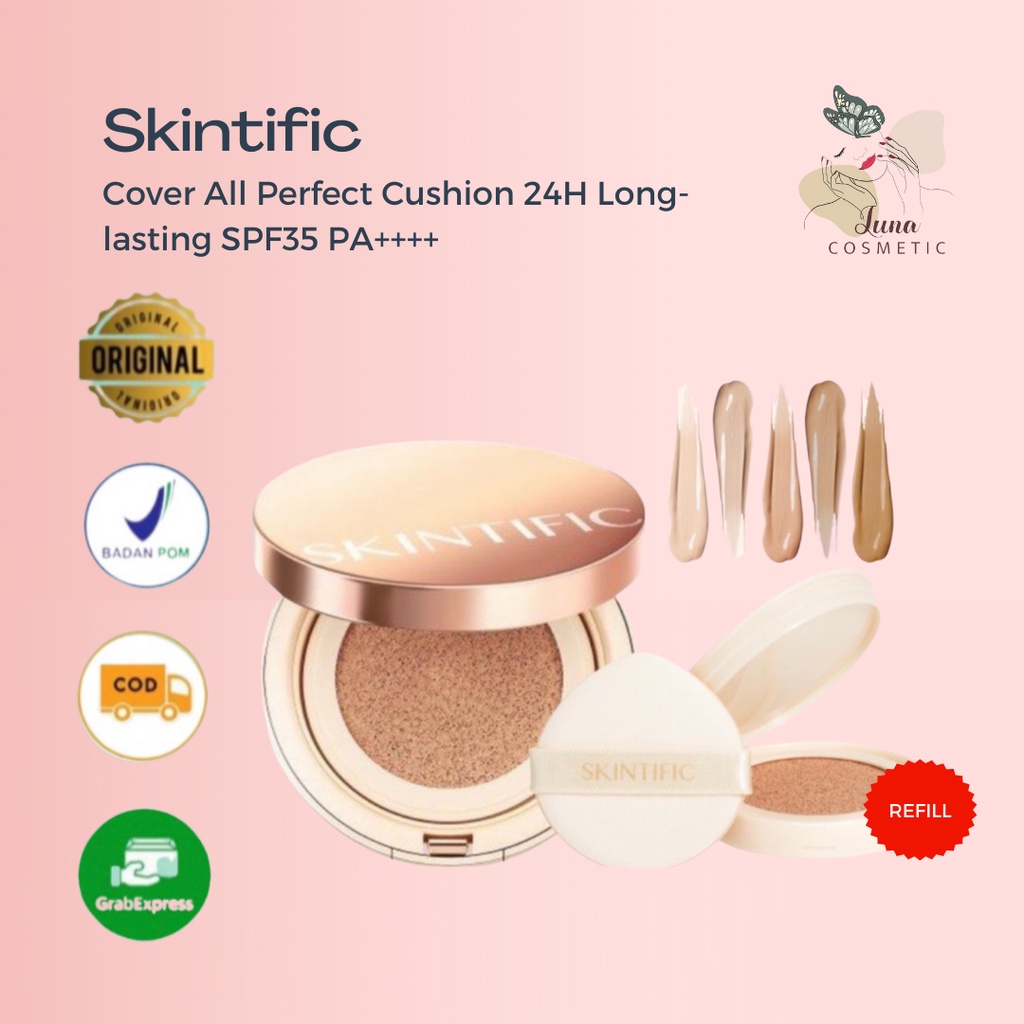 SKINTIFIC Cover All Perfect Cushion High Coverage Poreless&amp;Flawless Foundation 24H Long-lasting SPF35 PA++++