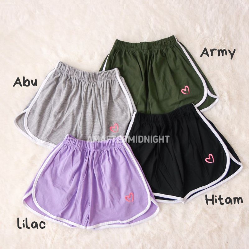 HOT PANTS CELANA PENDEK - LOVE (BORDIR)