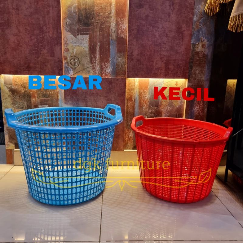 Kalo Bakul Keranjang Bulat Besar Mambo Buah Baju Pakaian Serbaguna Plastik Diameter 57 cm 52 cm 60 cm 50 cm