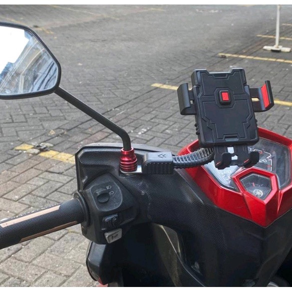 Holder hp SPION di motor dudukan penahan handphone penjepit tombol otomatis kuat mudah di gunakan anti slip NB21