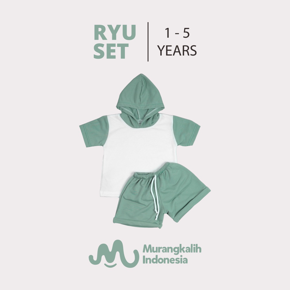 MURANGKALIH - RYU SET | Setelan Baju Anak Laki-Laki/Perempuan 1 - 4 Tahun Celana Pendek |  Baju One Set Anak Lucu TERMURAH