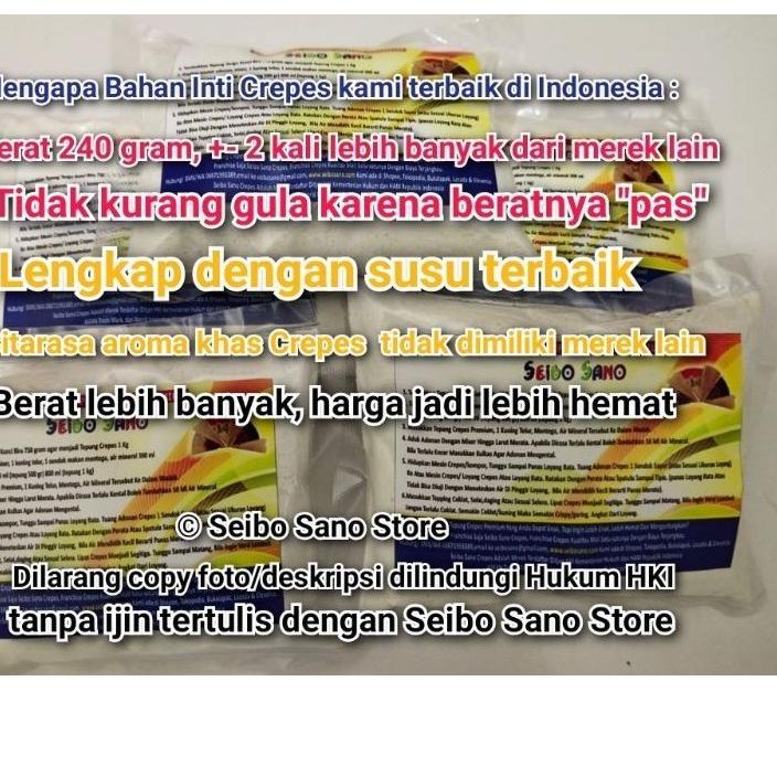 

ヸ Tepung Bahan Inti Crepes 240 Gr untuk 1 Kilogram Tepung Crepes dari Pelopor Crepes ௹