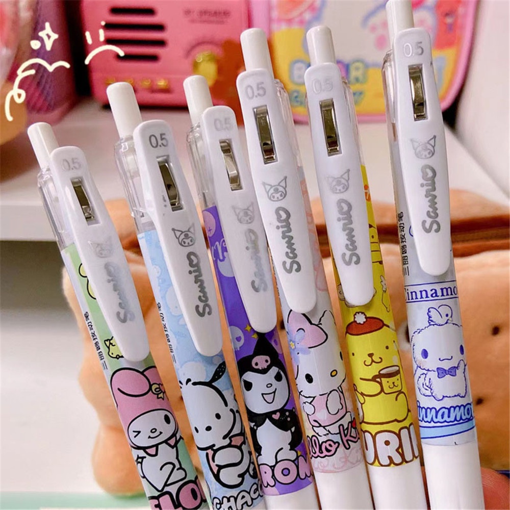 [COD Tangding] 6pcs Lucu Sanrio Siswa 0.5mm Pena Netral Coolomey Jade Guigou Gadis Kartun Pulpen Alat Tulis