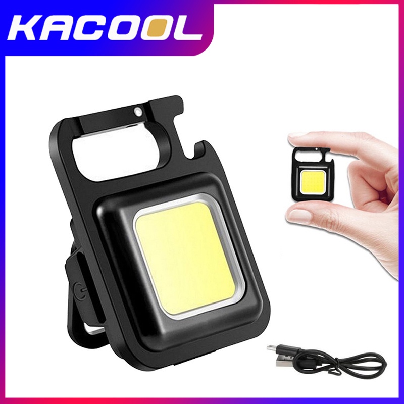 Senter Mini Lampu COB Keychain Light 800 Lumens Portabel Rechargeable Lampu LED Gantungan Kunci Lampu LED Mini Lampu Camping Emergency Lampu Isi Siaran Langsung Luar Ruangan