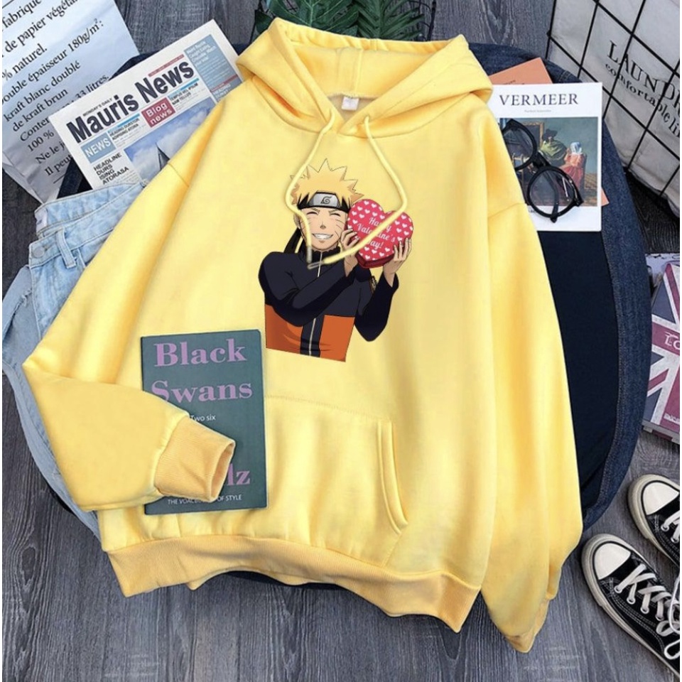 NARUTO Love anime Jumper Hoodie II  Sweater Hoodie Trendy II Sweter Oblong Topi Sz M - XL ( Pria &amp; Wanita / Anak &amp; Dewasa )