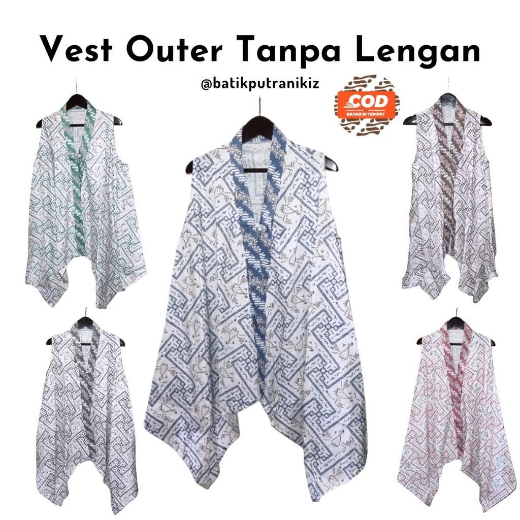 Vest Outer Yukensi Batik Atasan Baju Batik Wanita