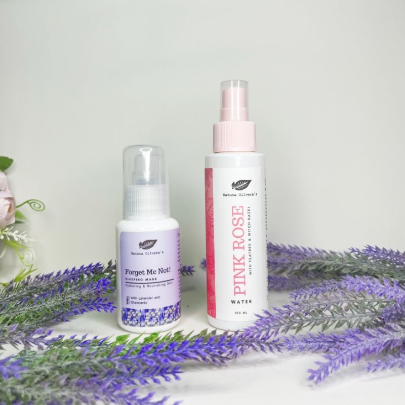 BUY 1 GET ROSE WATER Natuna Oilvera Forget Me Not! Sleeping Mask BPOM Hydrating Skin Barrier Anti A