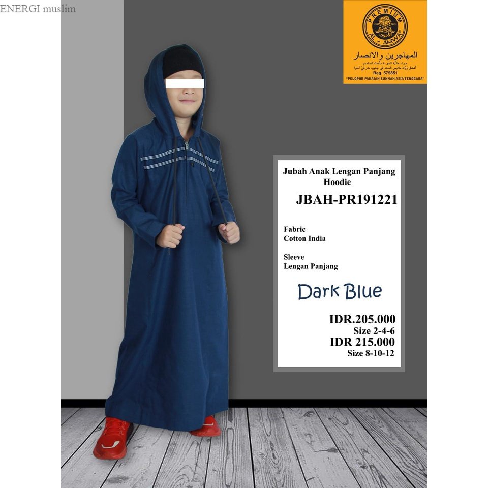 jubah anak laki laki lengan panjang hoodie al amwa pakain gamis anak laki laki terbaru