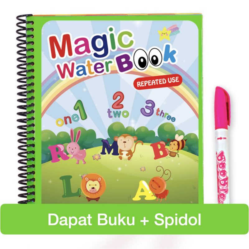 

Magic Waterbook Drawing Painting Book/ Buku Mewarnai Edukasi Bisa