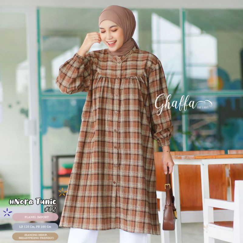 NORA TUNIK #12 BY GHAFFA THE LABEL / FLANEL TUNIK MUSLIMAH / Tunik flanel LD120 Flanel import