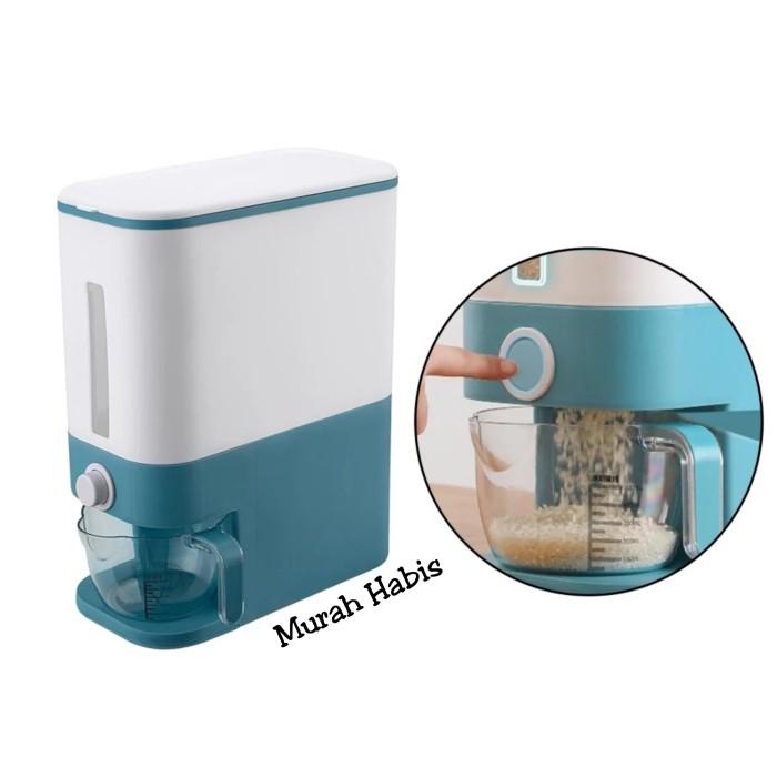

Dispenser Beras 12L Kotak Wadah Bumbu Dapur Kacang Rice Box Storage 049