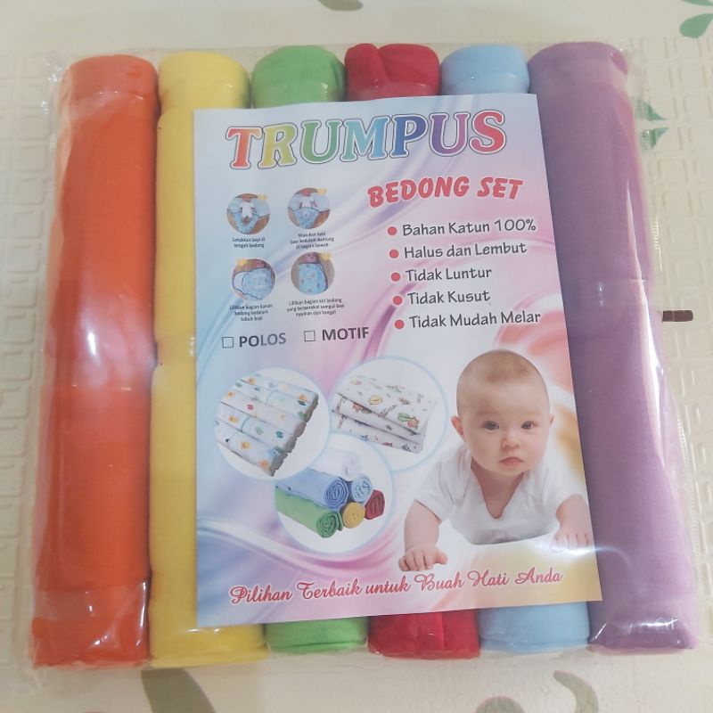 Bedong Kaos Polos Warna ukuran 105 x 90 cm