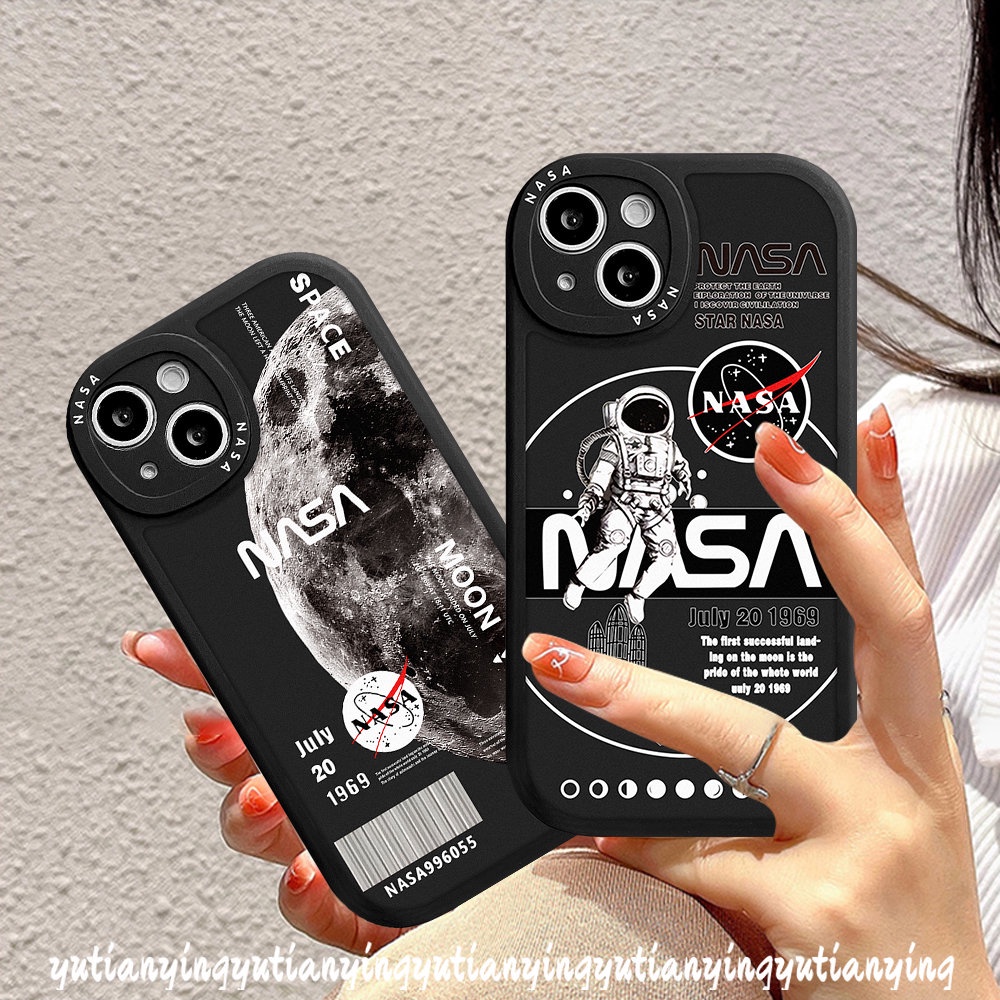 Casing NASA Merk Trendy Oppo A15 A17 A5s A77s A55 A57 A16 A54 A12 A96 A76 A95 A17K A16K A74 A16E A3S A94 A1K A9 A5 A31 A15s A7 A53 A92 Reno 5Z 87 7Z 5F 5 6 4 Case TPU Lembut A36