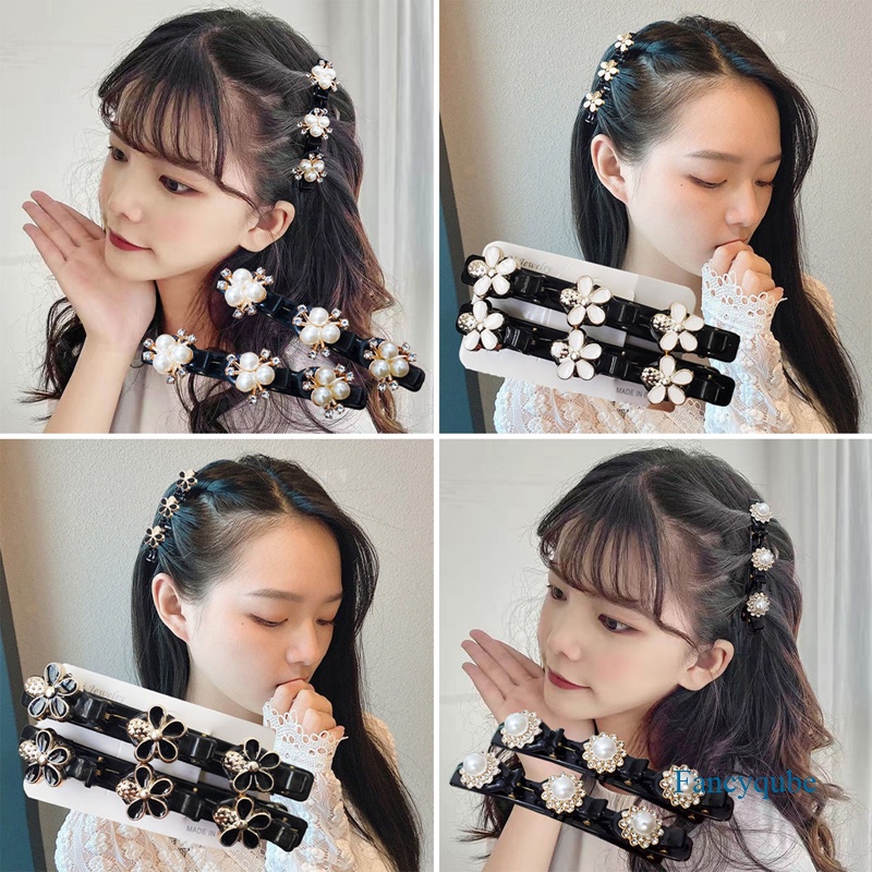 New Double Bangs Hairstyle Make Up Jepit Rambut Bando Untuk Wanita Rambut Band Plastik Tipis Headband Klip Dikepang Alat Rambut