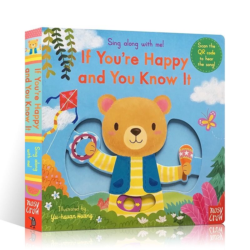 Ready Stock - IF YOU'RE HAPPY AND YOU KNOW IT Buku Import Sing Along With Me Push Pull Slide Board b