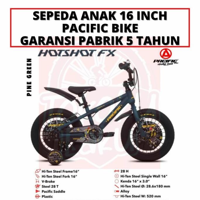Sepeda Anak 16 Inch Pacific Bike Hotshot Bmx 16" Laki Laki Roda 4 #Original