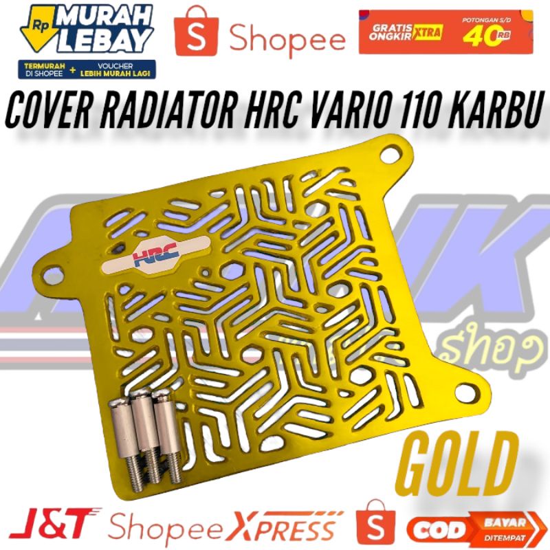 Cover radiator hrc vario 110 cnc vario karbu almunium / tutup cover radiator vario 110 cnc almunium