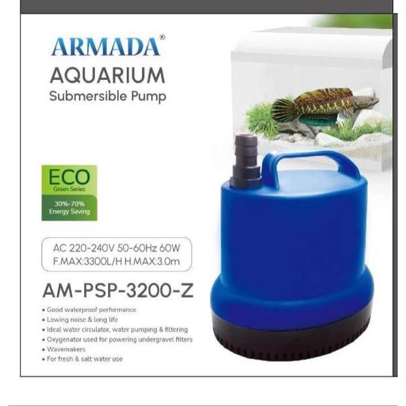 POMPA AIR CELUP AQUARIUM 65 W KANDILA PSP 3200 Z PSP-3200Z KOLAM IKAN