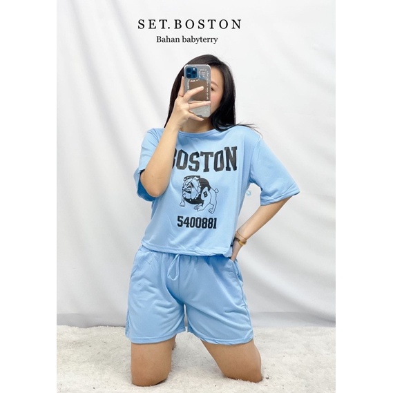 BC Set Boston Setelan Cewek Fashion Wanita Kekinian