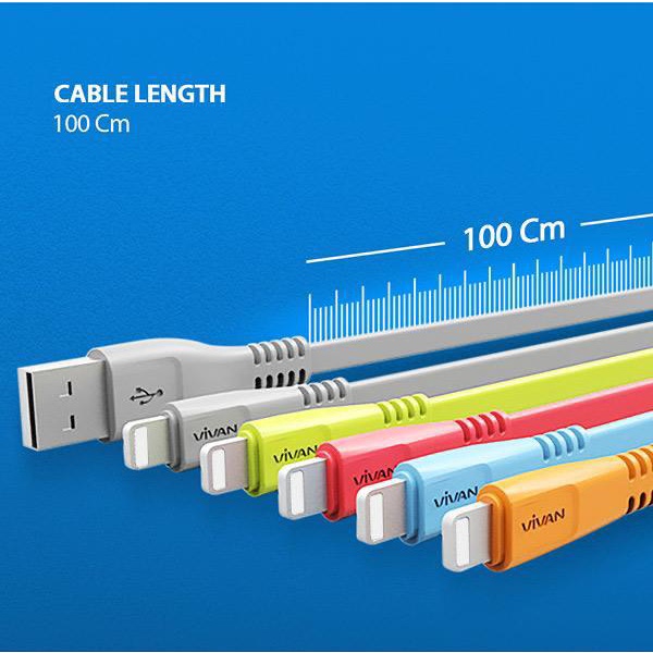 Kabel Data Iphone Lightning Vivan CSL-100S Garansi Resmi 2.1A For Iphone 5 6 6s 6+ 7 7+ 8 8+ X Xs Xr murah , awet dan Berkualitas
