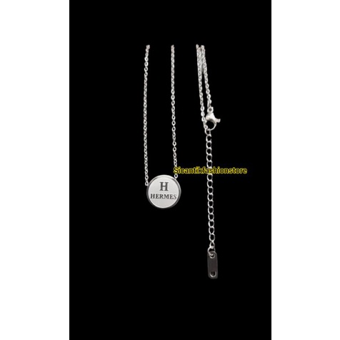 KALUNG TITANIUM WANITA LIONTIN H SILVER TRENDING FASHION STYLE WANITA KOREA PERHIASAN KOREA KEKINIAN TRENDING LAPIS EMAS 925 ANTI KARAT SELAMANYA KALUNG WANITA TERBARU TERLARIS