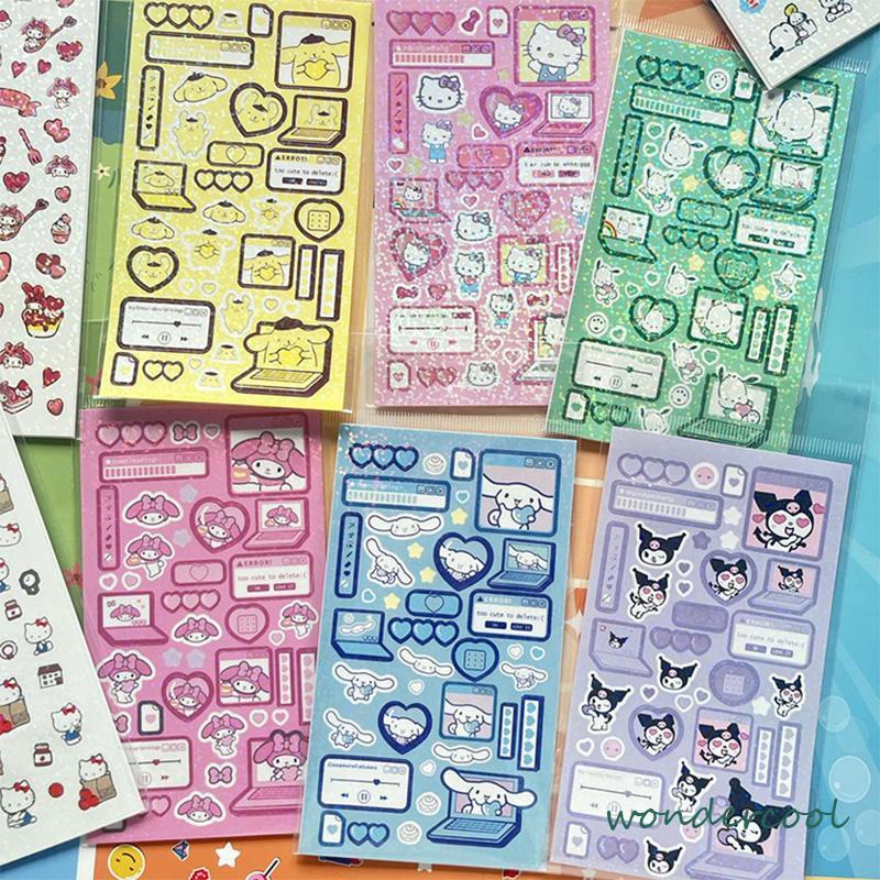 stiker sanrio lucu kuromi steve sparkling cinnamoroll stikers jurnal toploader deco material sticker-Won