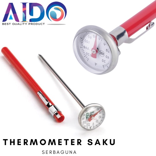 Termometer Saku serbaguna thermometer Stainless Steel Multifungsi dengan Pelindung Plastik 10185