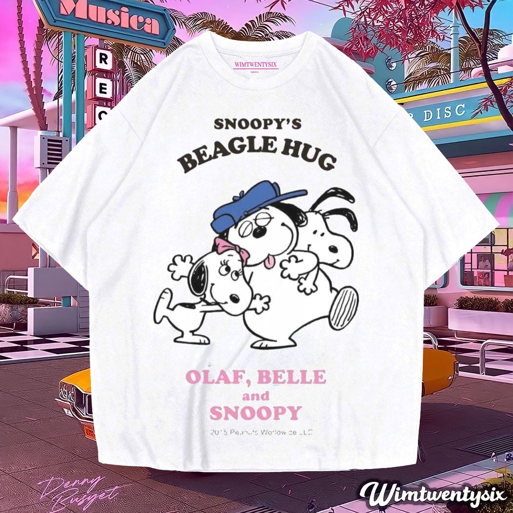 Wimtwentysix “Snoopy beagle hug” Oversized T-Shirt | Kaos oversize | Vintage tee