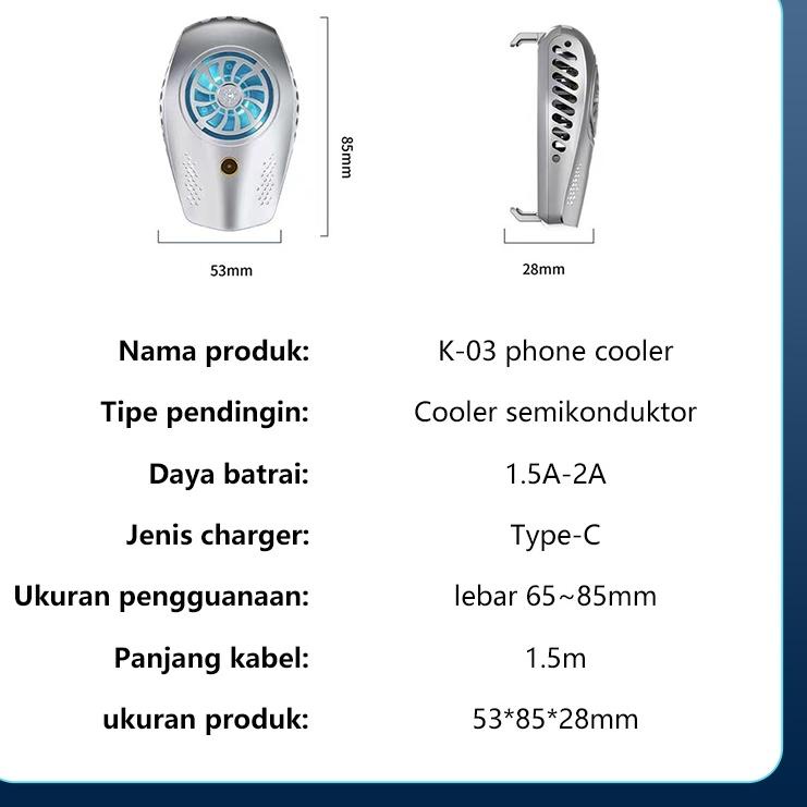 BIG DISKON ISKU Fancooler Pendingin Hp Radiator Cooling Pad hp Mobile Radiator Coolingfan Gaming Coo