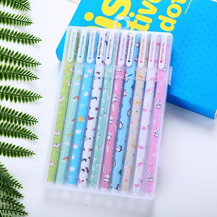 

[KODE PRODUK GSBWQ6282] Pulpen Set 10pcs Warna Warni & Hitam S0150