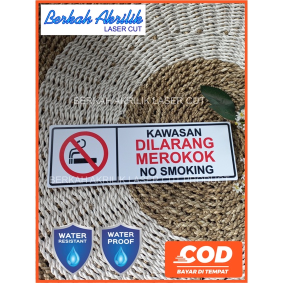 no smoking dilarang merokok smoking area bahan akrilik 30x10 cm tahan air