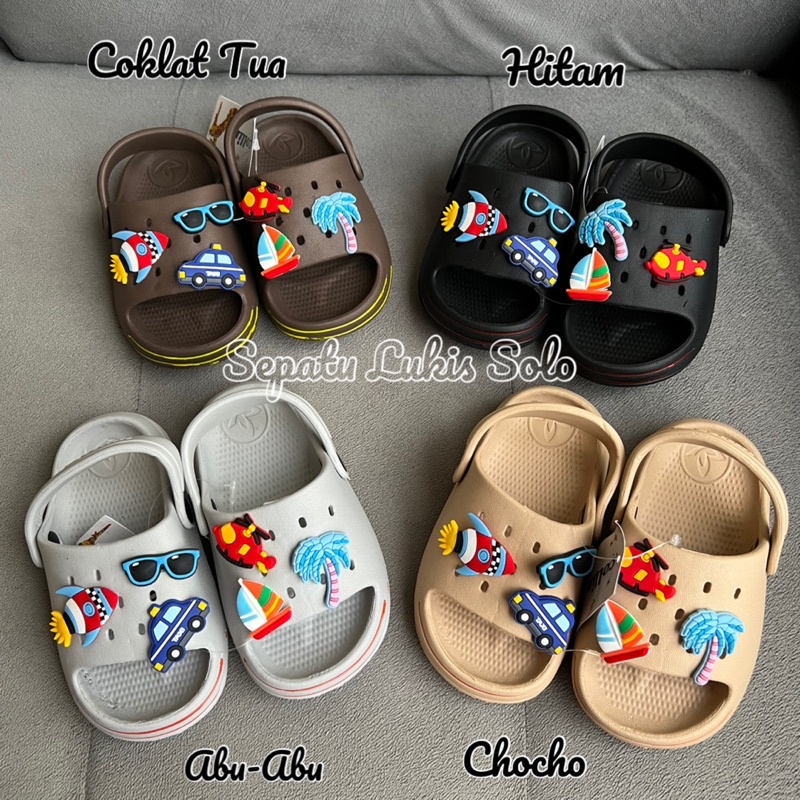 (Size 19-24) Sandal baim anak kids bayi motif roket taxy jelly