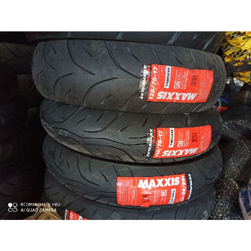 Ban Maxxis Extramaxx 90/80 17 100/80 17 110/70 17 120/70 17 130/70 17 140/70 17 150/60 17 160/60 17 ring 17 Ban Tubles Maxxis sepasang