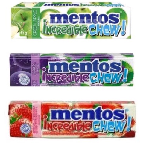 

Mentos Incredible Chew Permen Lunak Per 1 Stick Rasa