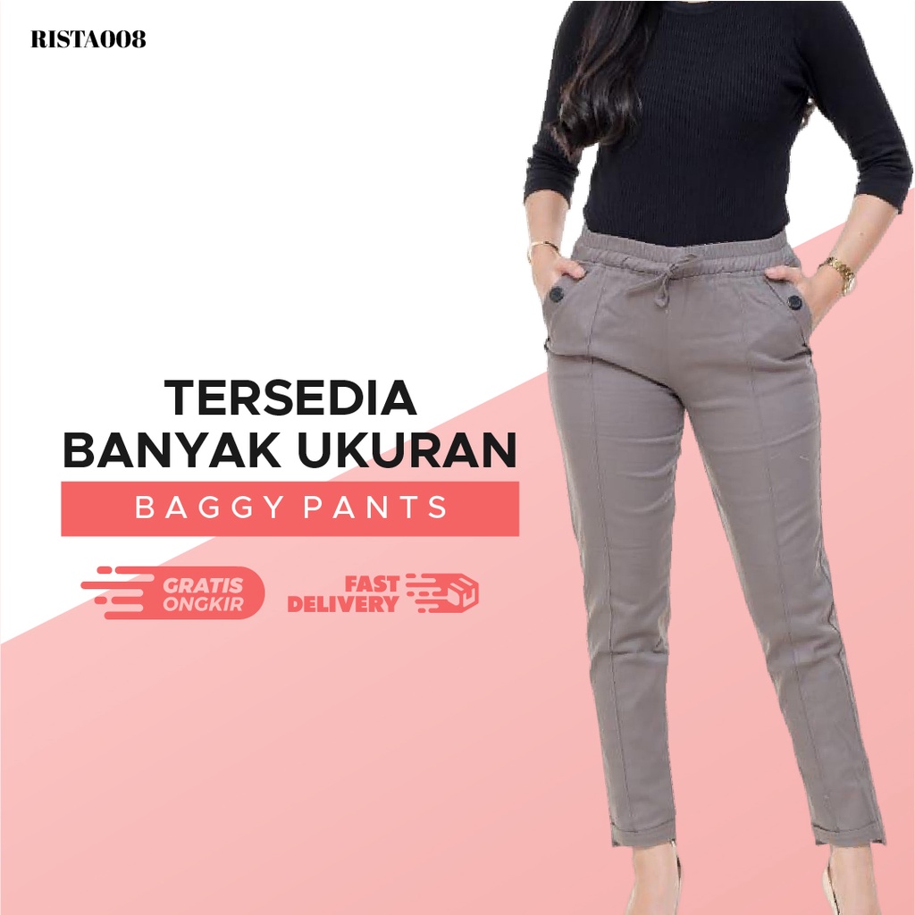 Pakaian Bawahan Basic Baggy Pants Celana Kerja Wanita Kantor Kekinia Terlaris Termurah