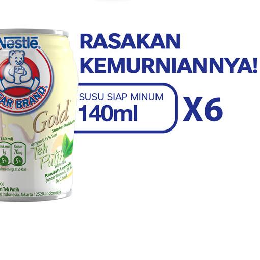 

FREE ONGKIR!BEAR BRAND Susu Kaleng White Tea Susu Steril 140ml x 6 pcs|RA1