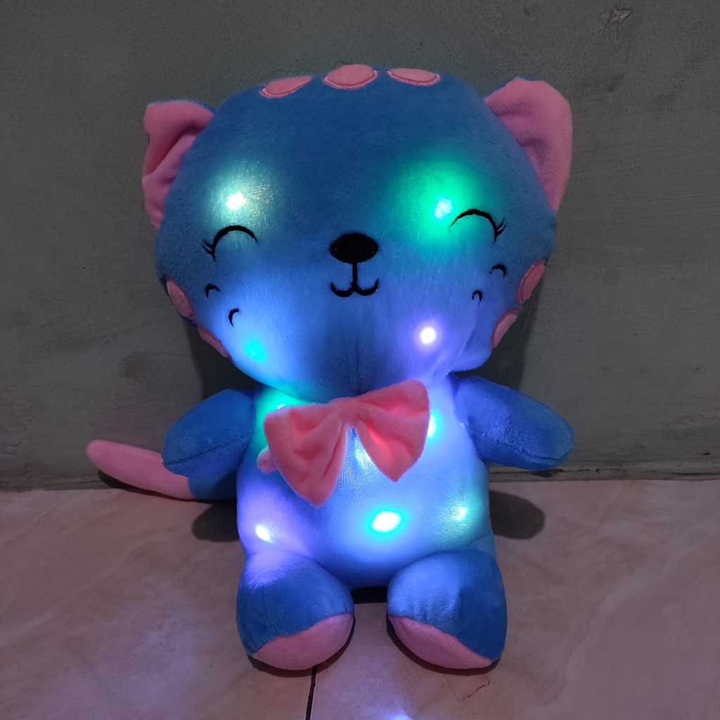 Boneka Kucing Lucu Imut Bisa Nyala Ada Lampu LED nya Cocok Buat Lampu Tidur/Kado/Hadiah Ulang Tahun