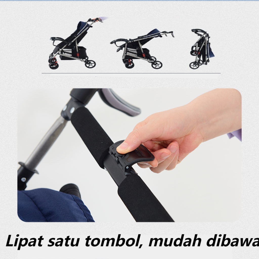 Baby Stroller Kereta Bayi 2-Way Travel With Umbrella Lightweight Foldable Stroller for Baby Cabin Size sangat ringan Stroller