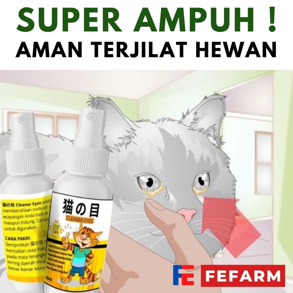 Pembersih Mata Kucing Pembersih Noda Kotoran Mata Kucing Eye Cleaner Eyes 30ml Hewan Peliharaan Anabul FEFARM