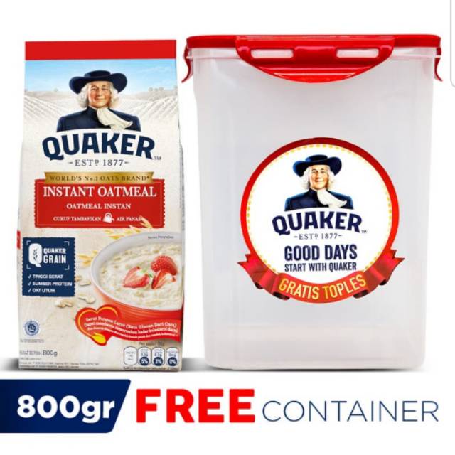 

Quaker Instant Oatmeal 800 Gr - FREE Quaker Bowl.Quaker.Promo.Man Noi.Tangerang