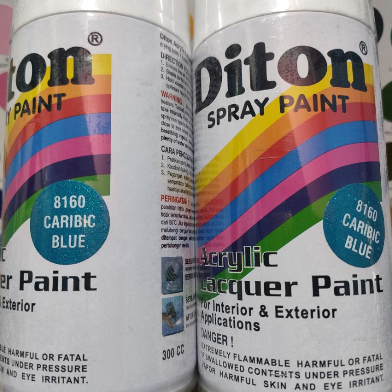 Pilok Pilox Cat Semprot Diton Caribic Blue 8160 Biru Karabia Metalic Metalik 300cc Spray Paint