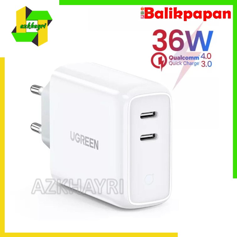 UGREEN Charger Adaptor 36W 38W Dual Port PD USB Type C Fast Charging Iphone Android