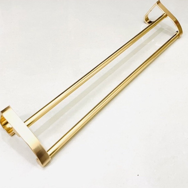 Rak Handuk Dinding 2 Susun - Tempat Handuk Gantungan Towel Rack GOLD - Rak Kamar Mandi